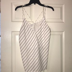 White Top with Black/red stripes
